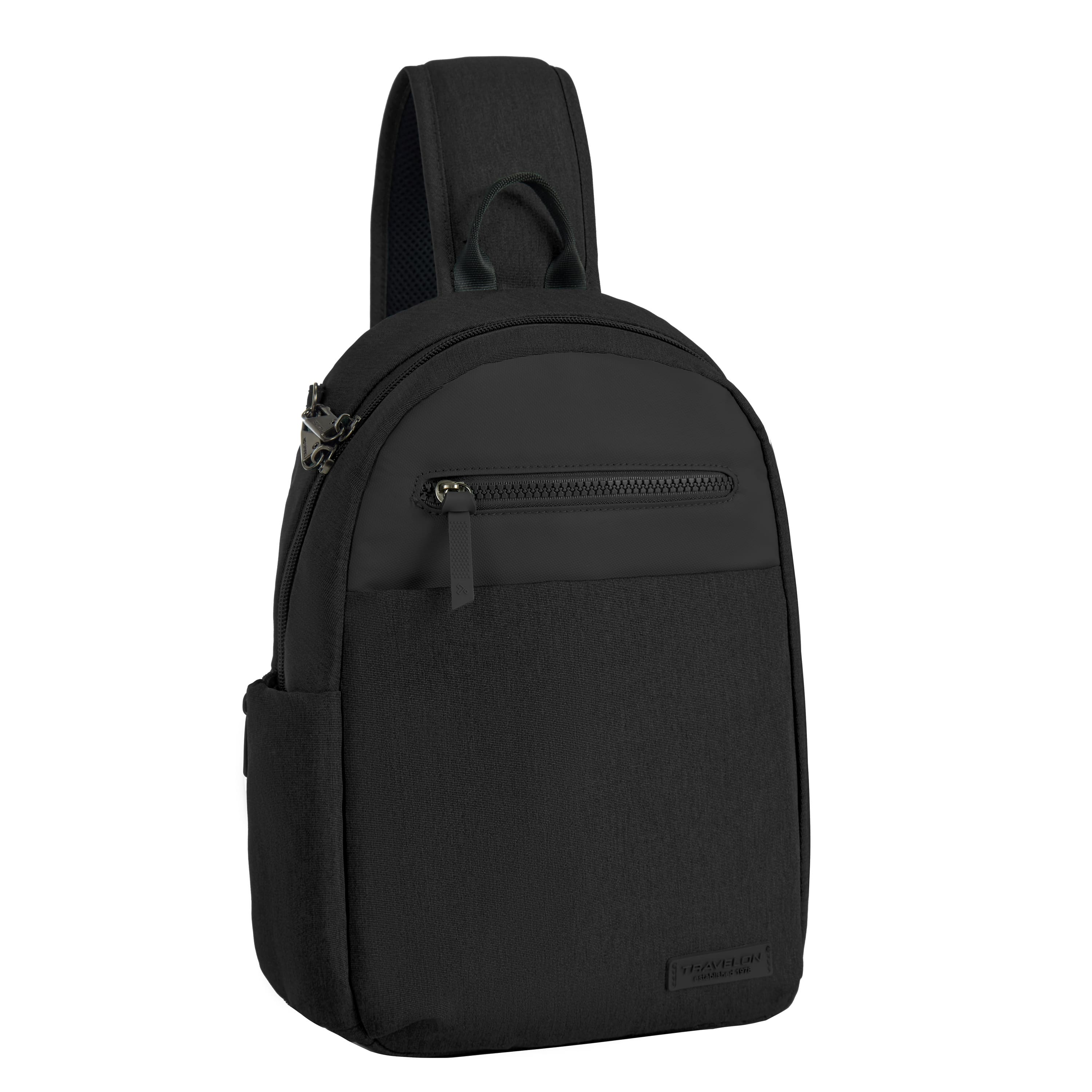 Travelon Black sling bag on a white background