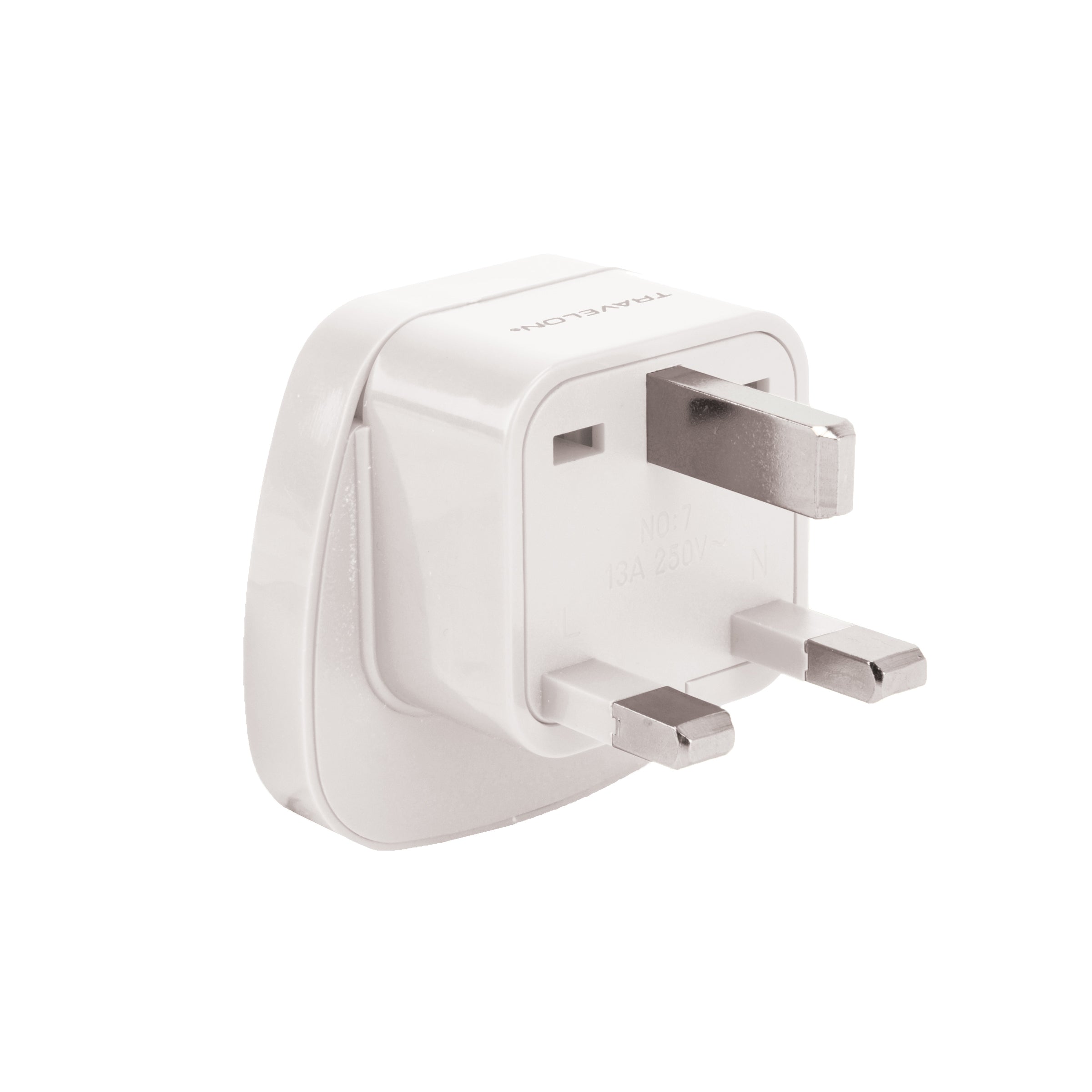 White UK Grounded Adapter Plug