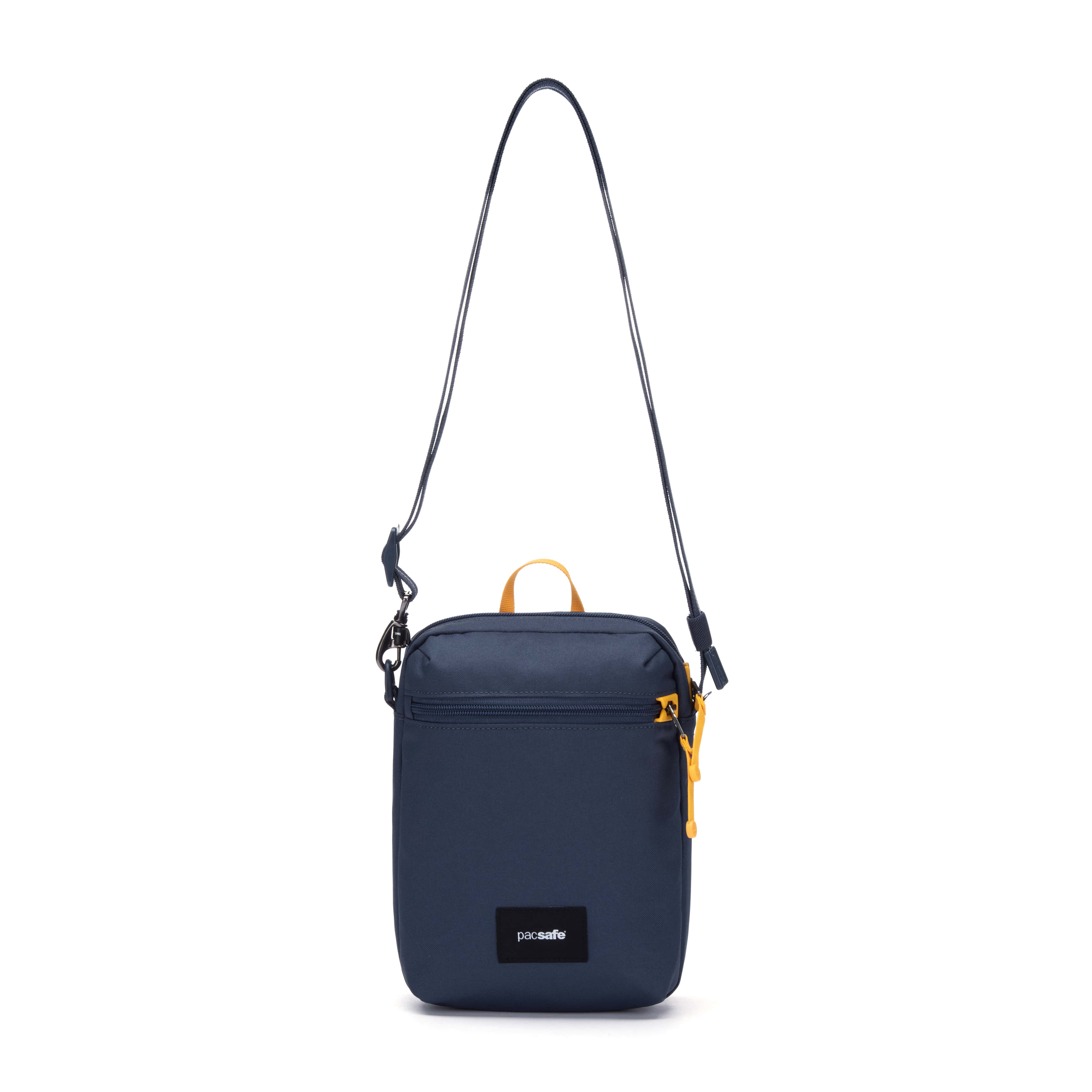 Pacsafe Go Festival Crossbody that's anti-theft in blue.