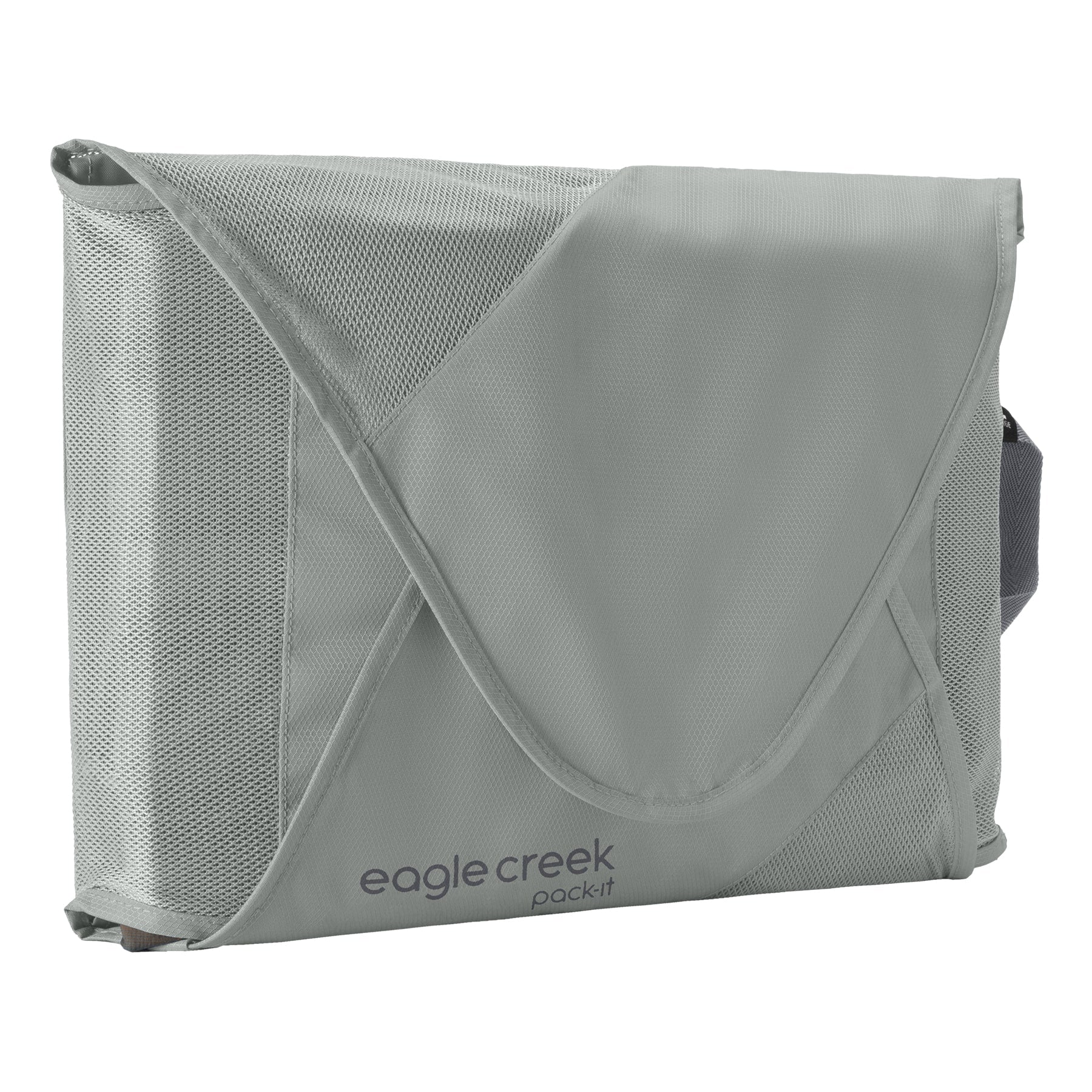 Lightweight folding board. Use to: Pack up, fold, and compress bulkier shirts and slacks. Mesh gives visibility and holds 6-8 shirts. Gray -Eagle Creek.
